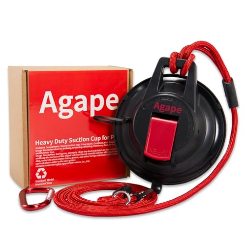 Image of Agape Dog Heavy Duty Suction Cup with Bathing Tether, Withstand up to 100lbs, Pet Shower Accessories for Leash Large Dogs to Keep Them in Place, Cat Grooming Tub Restraint for Trimming, Blowing