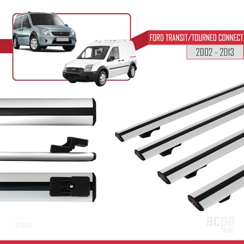Barres de toit railing Ford Transit Connect 2002-2013 aluminium gris 4 barres - 3