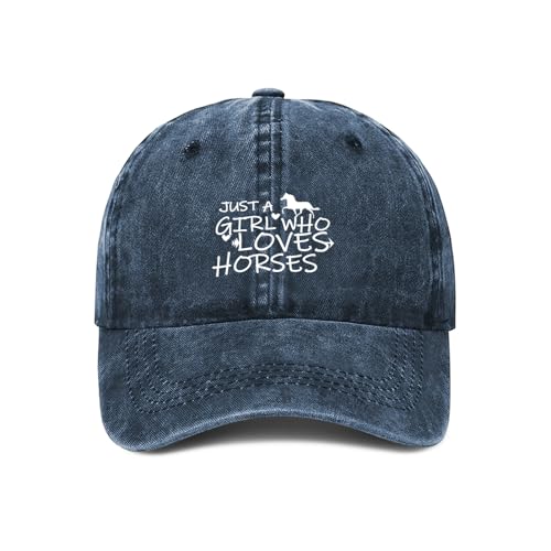 Image of Just Girl Who Loves Horse Hat Baseball Cap for Women Adjustable Trendy Hats Cotton