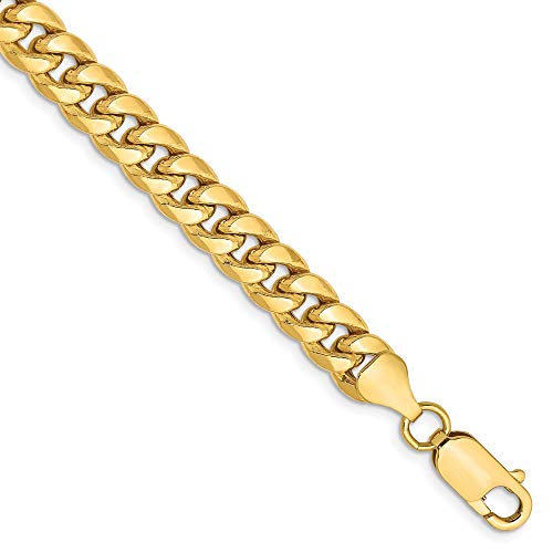 14k Yellow Gold 6.75mm Miami Cuban Bracelet Chain 7 Inch Fine Jewelry For Women Gifts For Her 414MyUBC2eL
