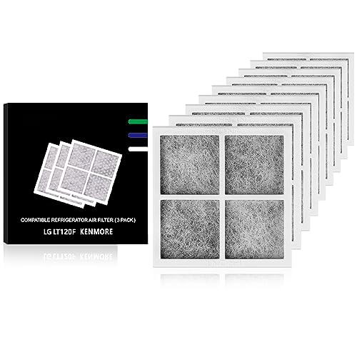 Refrigerator Air Filter Replacement LT120F for LG - Compatible with Kenmore Elite 9918 - Activated Carbon Air Filters - Replaces 46-9918, ADQ73214402, ADQ73214403, ADQ73214404, ADQ73334008-6PCS