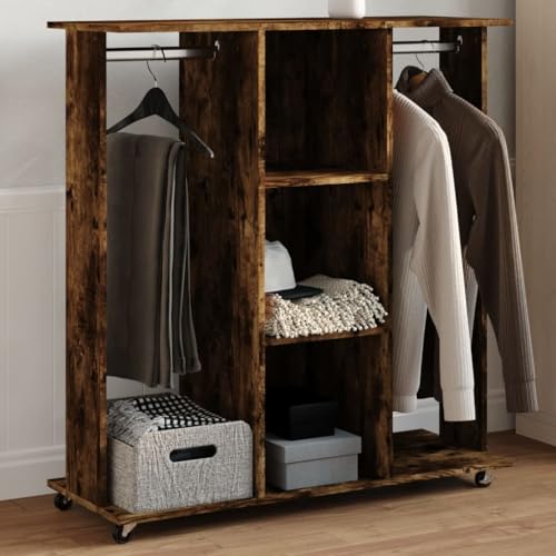 Xichuzi Armario con Ruedas Madera ingeniería Roble Ahumado 102x38x110cm, Muebel Recibidor, Aparador Entrada, Muebles Salón, Mueble De Almacenamiento - 848035