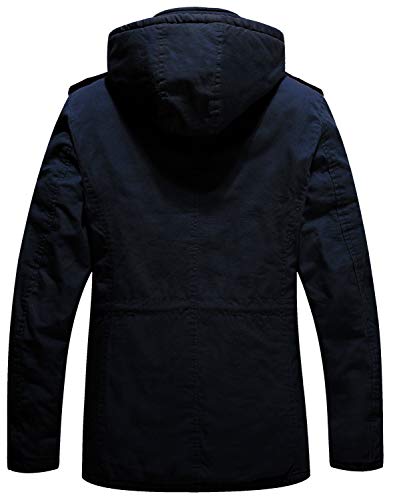 Image of WenVen Men's Winter Thickened Military Parka Jacket Warm Coat