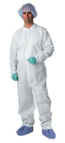 Medline NONCV700XXL Microporous Breathable Coveralls, Elastic Wrist and Ankle, XX-Large, White (Pack of 25)