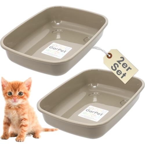 2er Set Katzenklo Kaninchen Toilette Kitten Katzentoilette ohne Deckel Katzen Schalentoilette Hasen Klo Toilette Zubehör Doppelpack Sparpaket...
