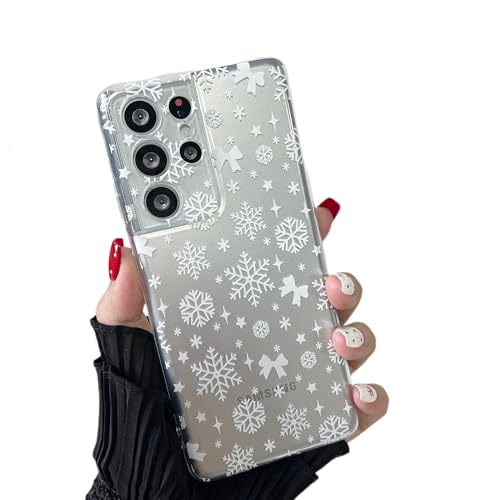 Coque Samsung S21 Ultra Noël pour sublimer vos photos au pied du sapin avec un joli motif neige