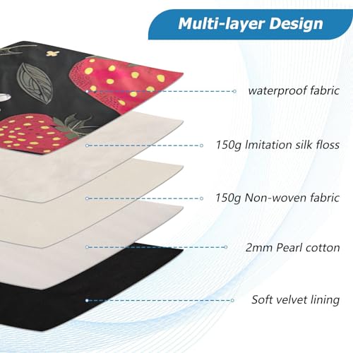 Funda para laptop 13-14 pulgadas impermeable con diseño de fresas miniatura 4