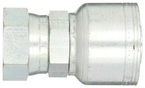 Image of Aeroquip 1AA16FJ16 Carbon Steel Global TTC (Thru the Cover) Crimp Hose Fitting Female JIC Swivel, Straight, 1 inch Hose ID, 1-5 /16 inch - 12 Thread