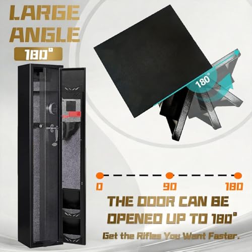 Image of KAER 2-3 Gun Safe, Gun Safe for Rifles and Pistols, Rifle Safe, Gun Cabinet with Digital Keypad Lock, Rifle Safe with 4 Gun Slots and Pistol Pockets for Secure Storage in Garage, Bedroom, Living Room
