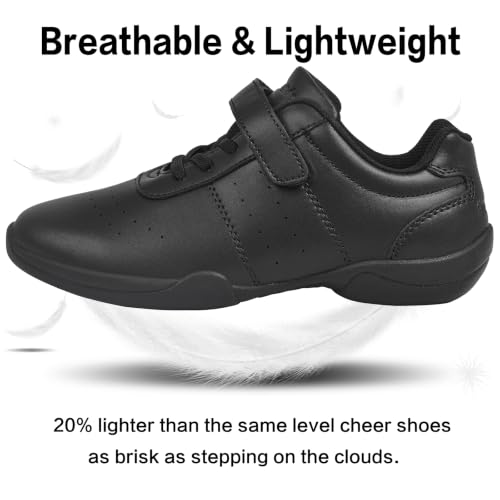 Image of Cheer Shoes for Youth Girls White Cheerleading Athletic Dance Shoes Tennis Sneakers for Competition Sport Training