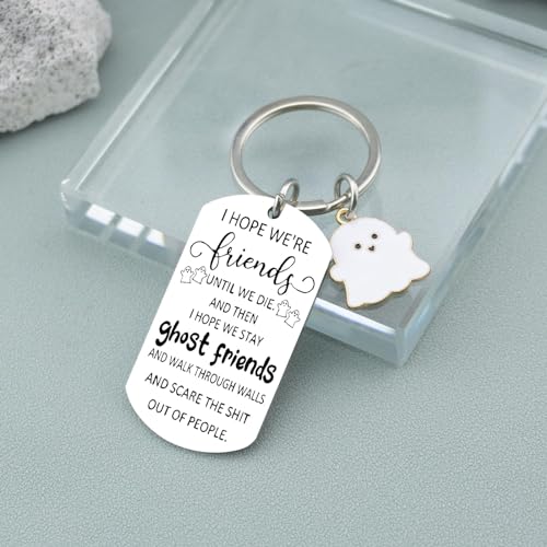 Halloween Gifts Best Friend For Friends Bestfriend Spooky Gift Ideas Friendship Gifts For Women Bestie Bff Birthday Halloween Accessories Cute Ghost Keychain Boo Basket Stuffers - Image 4