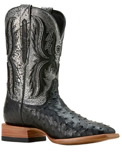 ARIAT Men's Drifter Exotic Ostrich Western Boot Broad Square Toe - 10058170 11 D(M) US Black