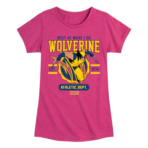 Marvel Wolverine - Collegiate Scratch - Toddler and Youth Girls Fitted Short Sleeve Graphic T-Shirt