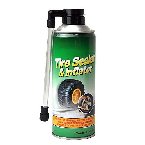 RocwooD Sellador de neumáticos e inflador sin cámara reparación de pinchazos reparación rápida de acción rápida no tóxica sellos de bicicleta de coche lágrimas y agujeros de hasta 6 mm 450 ml