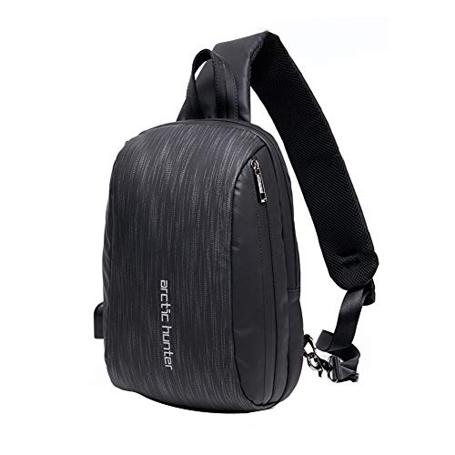 Arctic Hunter Bolso Cruzado Hombre  Pecho Impermeable con USB  Mochila Cruzada para Ciclismo