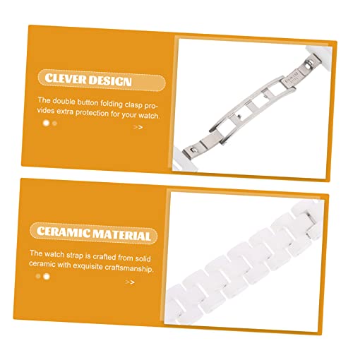 Bracelet de montre céramique de remplacement luxe avec boucle déployante double
