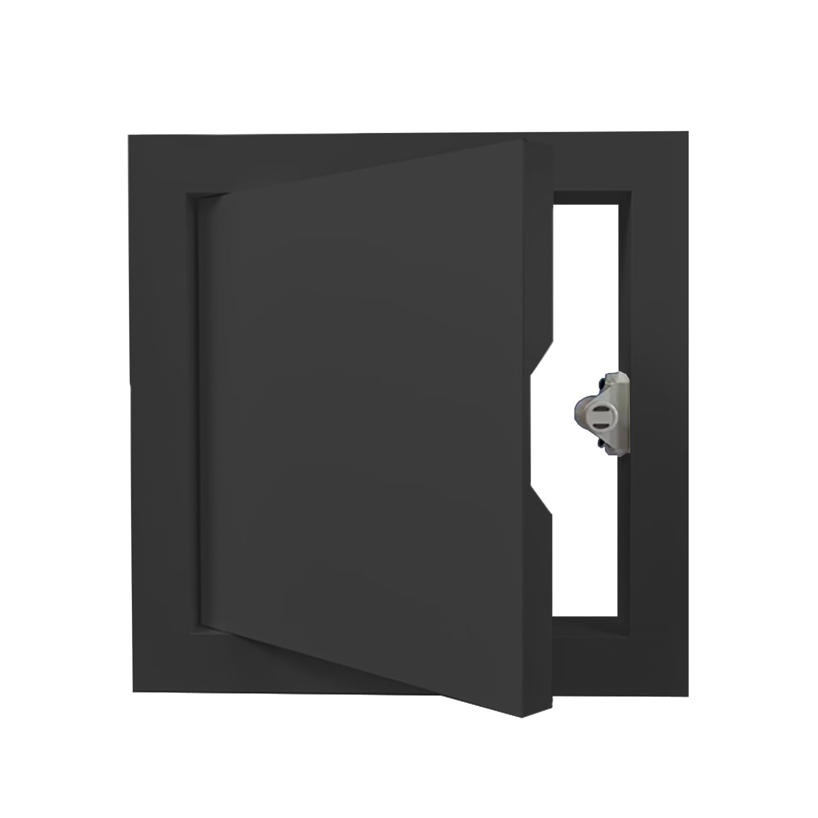 Klapa rewizyjna do piwnicy z aluminiową ramą, wodoszczelny panel wejściowy sanitarny do łazienki, pokrywa otworów ściennych do piwnic i magazynów (kolor czarny, szer. x wys. 20 x 43 cm)