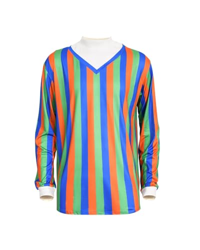 Pull à manches longues pour homme en maille douce à rayures rétro