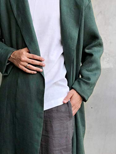 BlackFicus Linen Bathrobe in a Variety of Colors 100% Natural Linen Men's Robe Summer Cardigan Ethical Eco Clothes4