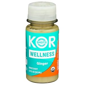 KOR Shots Ginger Shot – 1.7 Fl Oz – Wellness Shot – Freshly Pressed Ginger and Cayenne Natural Energy Boost Shot – USDA Certified Organic