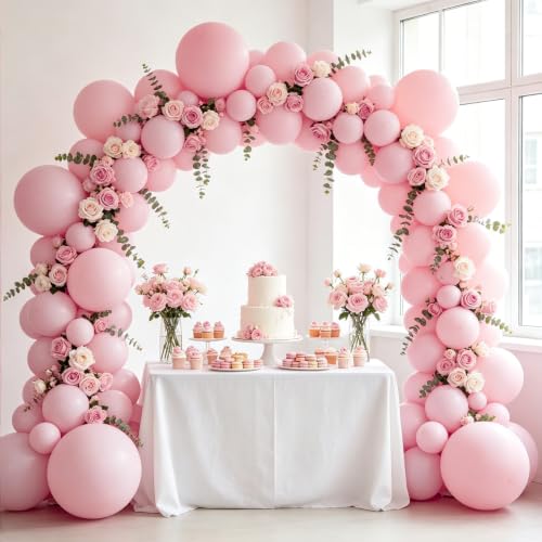 Image of 108Pcs Double Stuffed Light Pink Balloon Garland Arch Kit