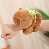 MUYAPAY Capybara Schnapparmband Kinder, Simulation Capybara Plüschtier, Weiche Plüschtier Capibara Kuscheltier Kuscheltier Snap Armband, Geschenk für Kinder, Mit Schildkröten-Rucksack