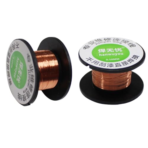 2 Piece 0.1mm Thin Insulation Copper Soldering Wire PCB Link Jump Wire for Cell Phone Laptop Motherboard Repair Tools