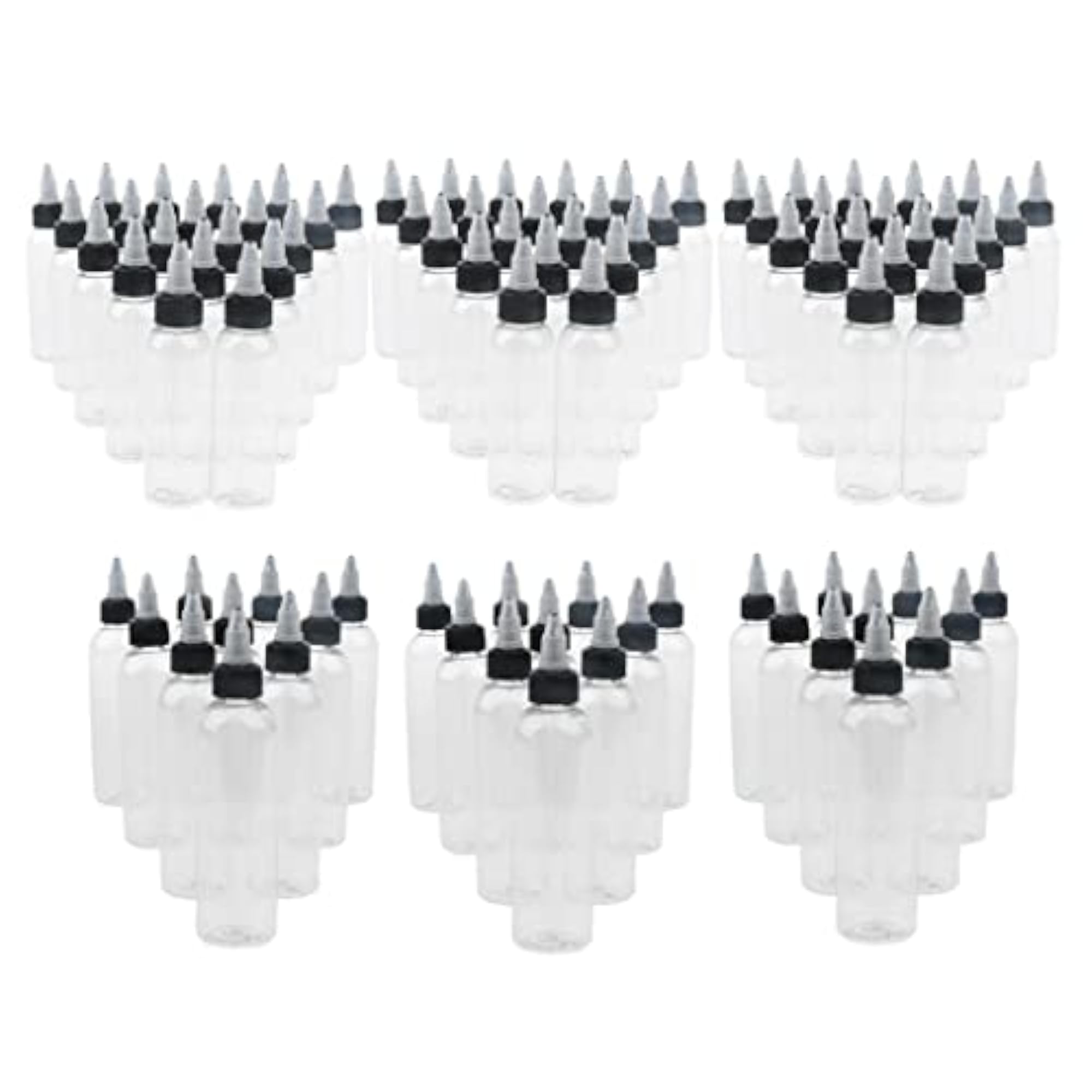 90Pc Empty PVC Squeeze Bottle with Twist Top Cap Applicator
