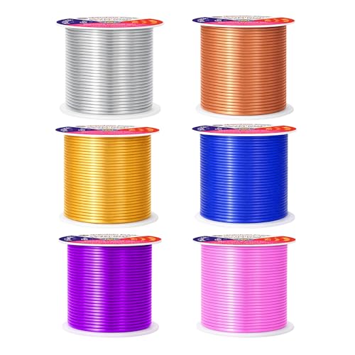 Image of Mandala Crafts 16 GA Gold Blue Purple Assorted Anodized Aluminum Craft Wire | 390 FT, Colored, Flexible, Bendable for Bonsai Armature Sculpting Wire Wrapping Jewelry Making, Weather & Tarnish Resistant