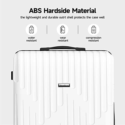 Strenforce Luggage Sets Lightweight Durable Suitcase Double Wheels Tsa Lock 3-Piece Set (20/24/28), White #TOP1
