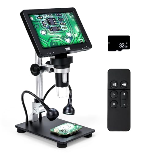 Digital Mikroskop MT2 Matatastudio 7-Zoll IPS 1080P USB Mikroskop unterstützt bis zu 1200x-Digitale-Vergrößerung Foto&Video mit Fernbedienung 32G-TF HDMI Lötmikroskop kompatibel mit Handy iPad TV