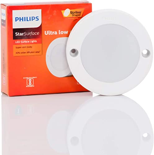 PHILIPS Plastic 3W StarSurface Striker Cabinet Cool White Flush Mount Ceiling Lamp (Pack of 1)