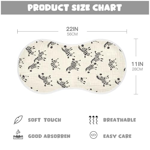 Baby Zebras Cotton Muslin Burp Cloths Large Soft Touch spit up Rags for Unisex Babies Set of 2, 22x11in4