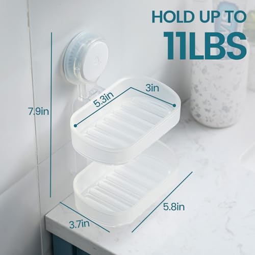 Image of TAILI Soap Holder, Soap Dish for Shower Suction Cup, Bar Soap Holder, Clear