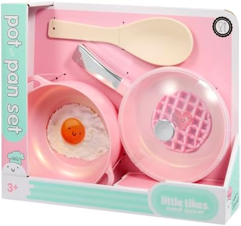 Little Tikes Sweet Spaces Pots & Pans Set, Pink, Play Kitchen Cookware, Boys and Girls Ages 3+ Years — view 9