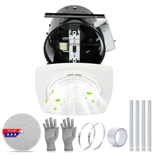 VTNPQ 505 High Airflow 8 Inch Bathroom Exhaust Fan Powerful 200 CFM Vertical Discharge Bathroom Ceiling & Kitchen Exhaust Fan for Strong Home Ventilation Kitchen Attic and Garage