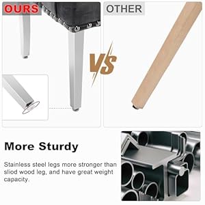 Luxurious Velvet Dining Chairs Modern Upholstered Tufted Dining Room Chairs Stainless Steel Leg Dining Chairs with ArmrestsDark Grey Velvet