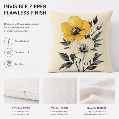 Lin coussin extérieur imperméable haut de gamme 50x50cm avec zip invisible - 6