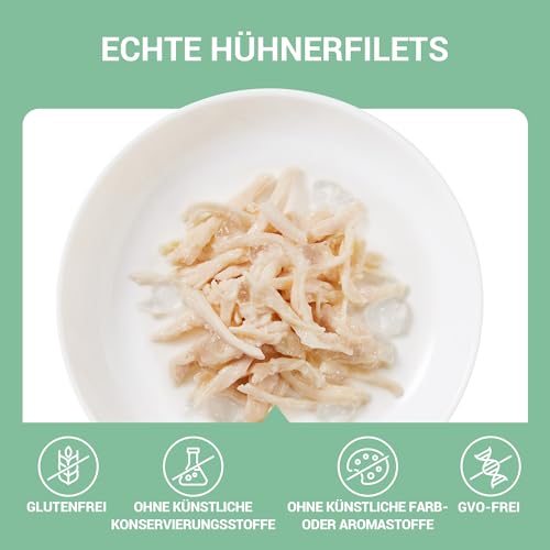 Schesir, Hühnerfilets in Gelee, ergänzendes Nassfutter für Katzen, Originalrezept, 100% natürlich, 12 Beutel à 70 g