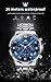 OLEVS Watch Men Blue Watches for Men Silver Stainless Steels Mens Watches Luxury Chronograph Moon Phase Mens Wrist Watch Date Dress Waterproof Luminous Analog Quartz Big Face Relojes para Hombres
