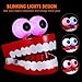 Chattering Teeth Wind up Toy: Walking Teeth Toy with LED Eyes Funny Fake Teeth Clockwork Toy Dentures Joke Toys Party Favors
