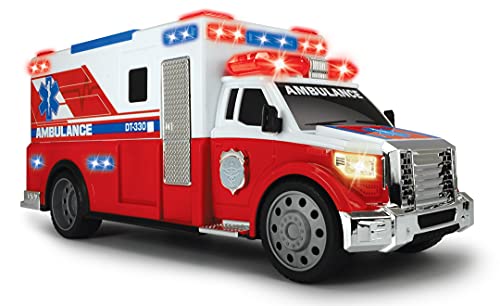 Dickie Toys Krankenwagen, Rettungsfahrzeug, Ambulanzwagen, Rettungsdienst, Spielzeugauto, Licht & Sound, Heckklappe zum… – Bild 3