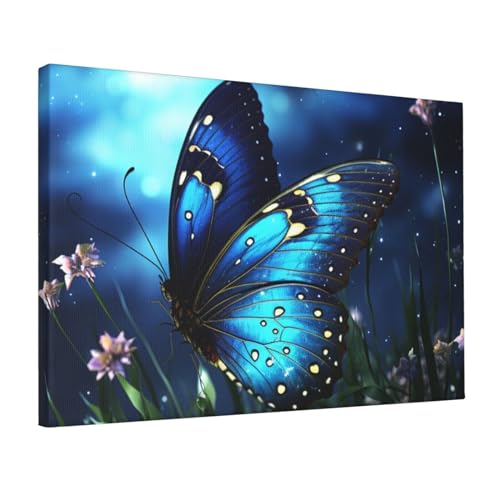 Impression sur toile nuit papillon LPSRTWE 30x45 cm pour decoration murale