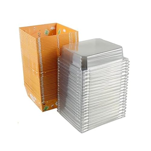 Roczential 100 Pcs cake box with Clear Lids, cookie box, takeaway containers, Dessert Containers Bakery Boxes for Chocolate Covered Strawberries, Cupcakes, Cookies, Hot Cocoa Bombs, Sandwich