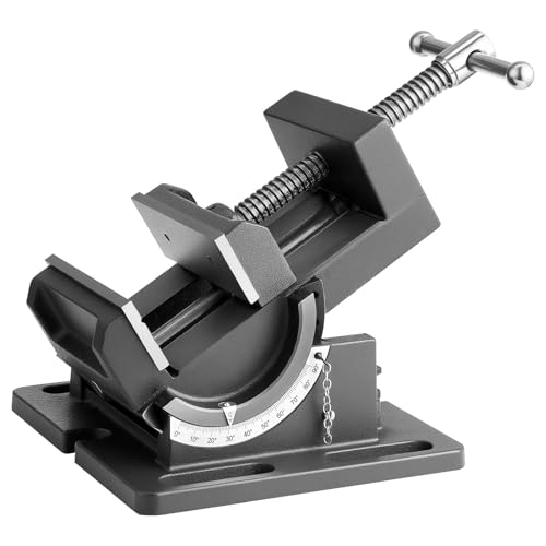 VEVOR Tilting Vise 4.25 Inch Jaw Width Portable Drill Press Bench Vise 090 Adjustable Tilt Durable Cast Iron Construction Workbench Vice for Woodworking for Benchtops and Drill Presses Black