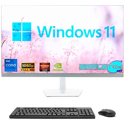 SIMPLETEK - All-in-One PC 24" Core i7 10 Gen Dedizierte Grafikkarte GT730 4GB | Windows 11 | 16GB RAM SSD 960GB | Perfekt für Arbeit, Unterhaltung, Gaming