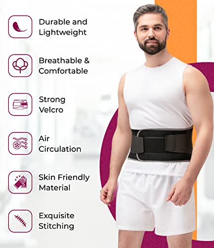 Snug360 Back Brace For Men & Women - Get Relief From Lower Back Pain, Herniated Disc, Sciatica & Scoliosis, Adjustable & Breathable Lumbar Support Belt W/Double Pull & Back Pocket For Therapy #TOP5