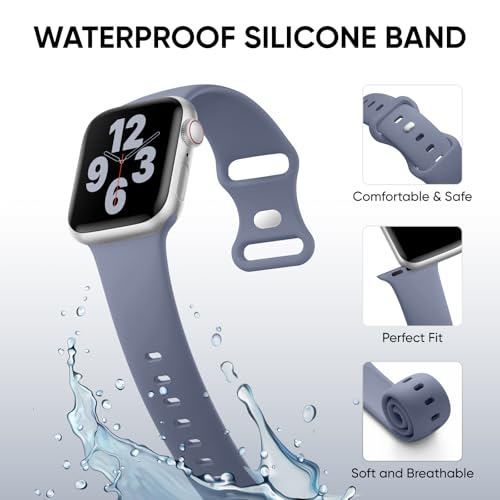 Silicone Band Compatible with Apple Watch Bands for Women 40mm 44mm 45mm 46mm 38mm 41mm 42mm 49mm Ultra Men, Sport Strap for iWatch Bands Series 10 9 8 7 6 5 4 3 SE