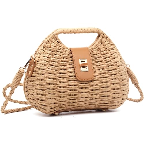Bolso tote de paja tejido para mujer