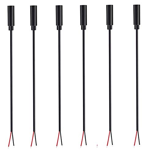 daier 6Pcs 3.5mm Female Jack to Bare Wire Open End TS 2 Pole Mono 1/8inch 3.5mm Jack Plug Connector for Replacement Repair Audio Cable